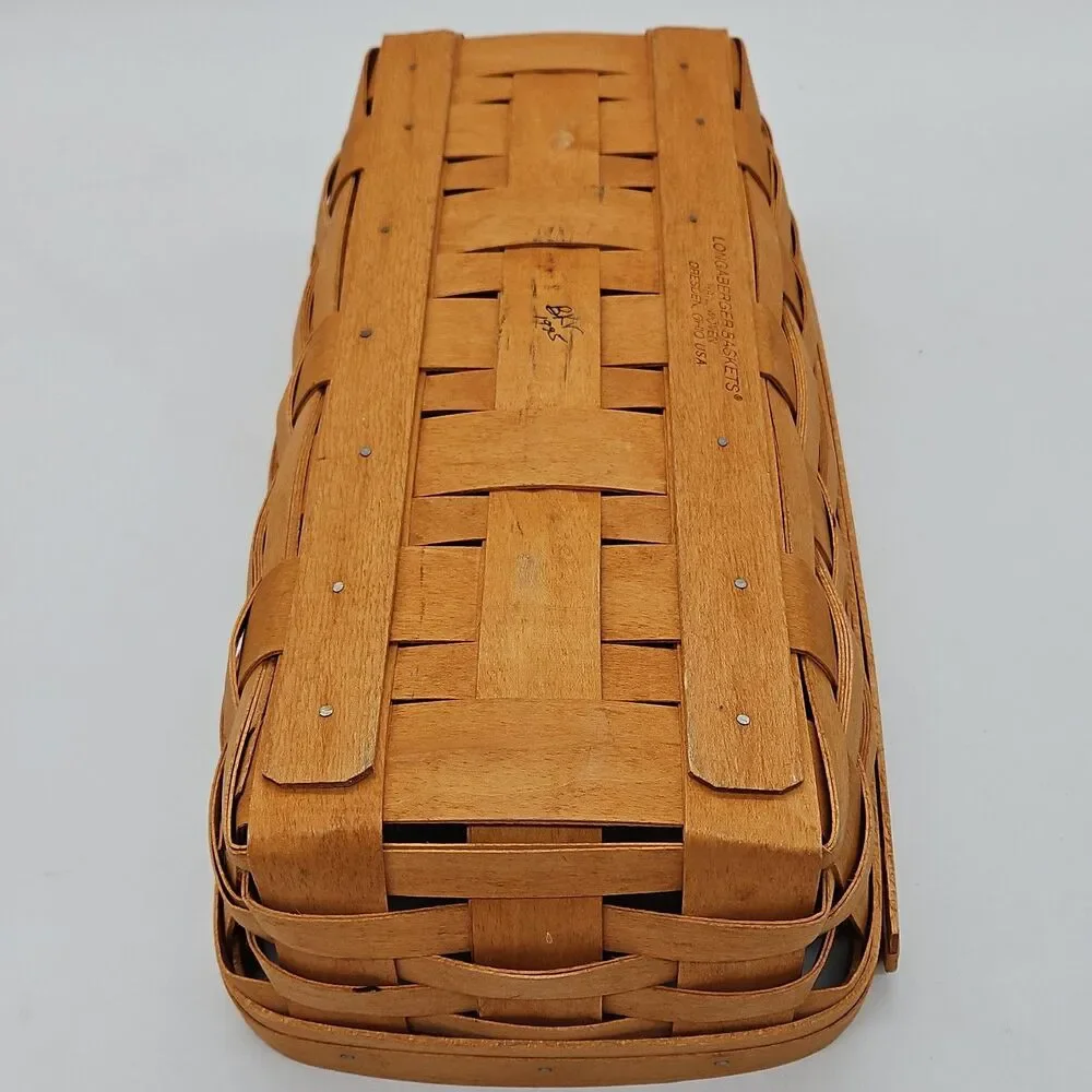 Longaberger Rectangle Basket 14” with Floral Liner 1995